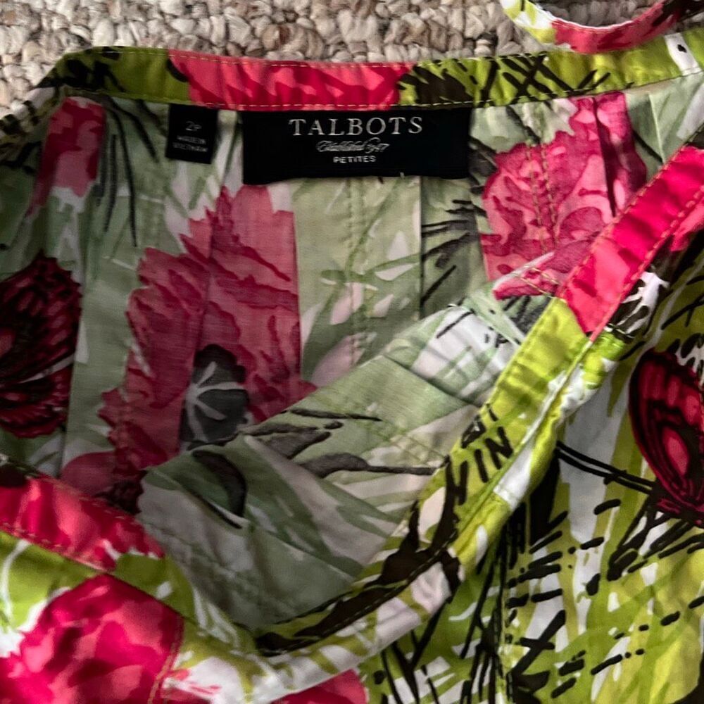 Talbots size 2P green and pink women’s a line skirt - Picture 5 of 5